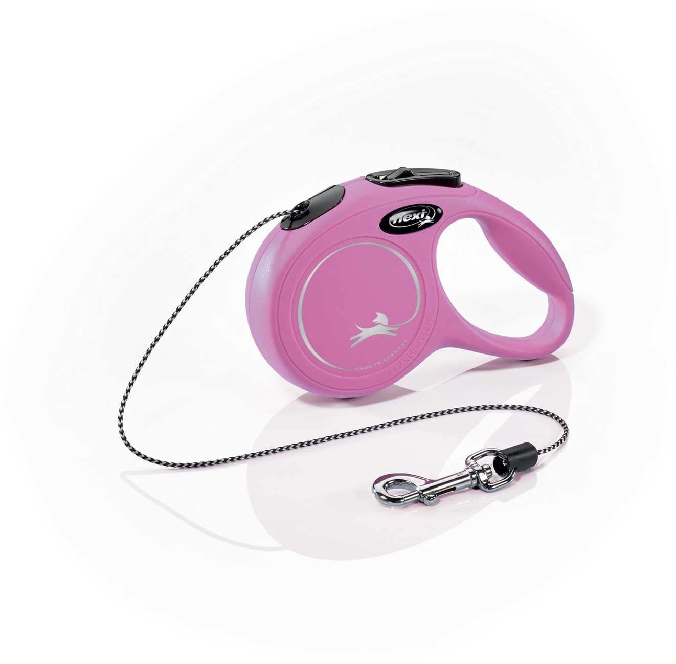 Dog leash Flexi New Classic, cord, pink, size XS, 3 m, 8 kg