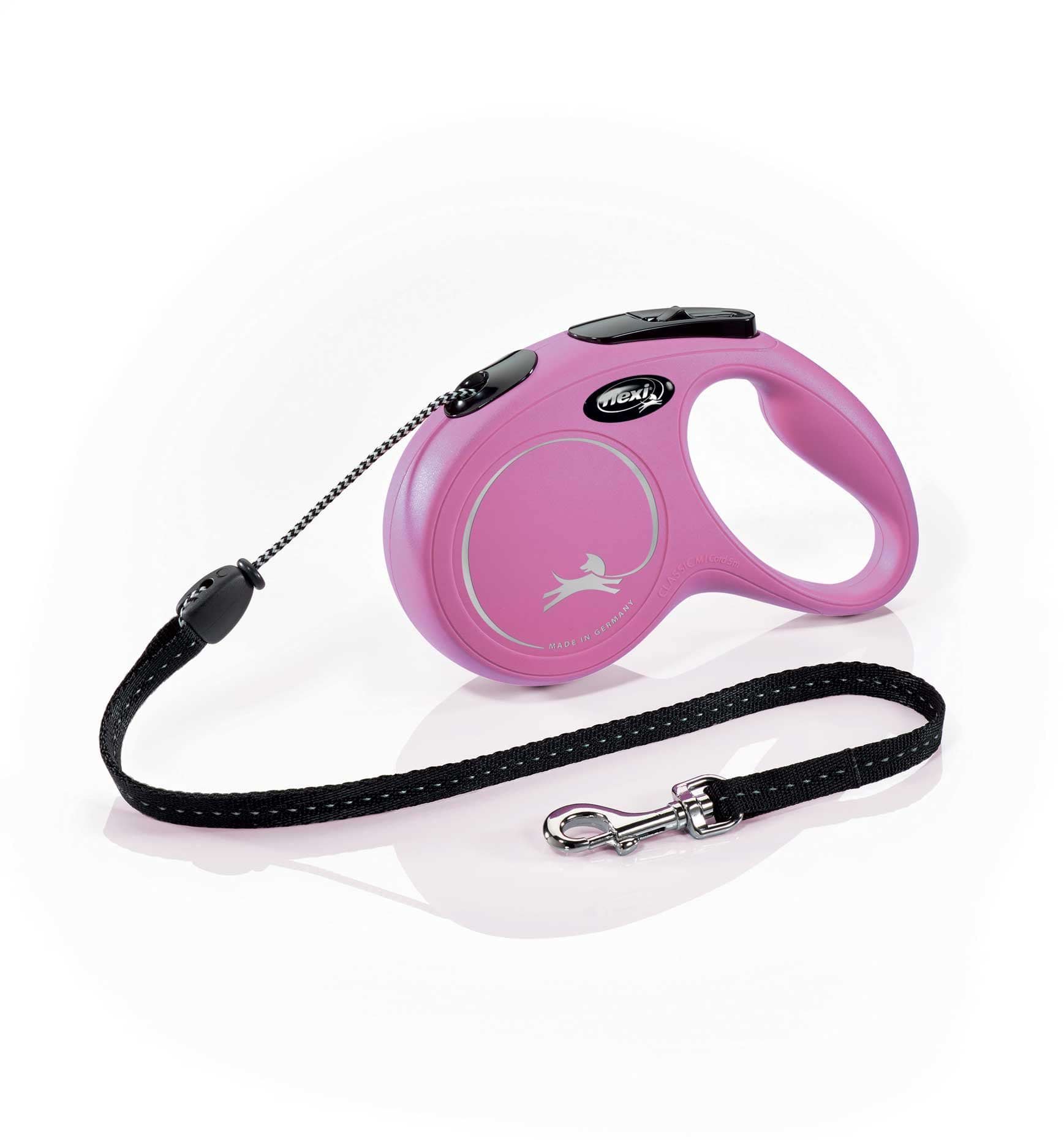Dog leash Flexi New Classic, cord, pink, size S, 5 m, 12 kg