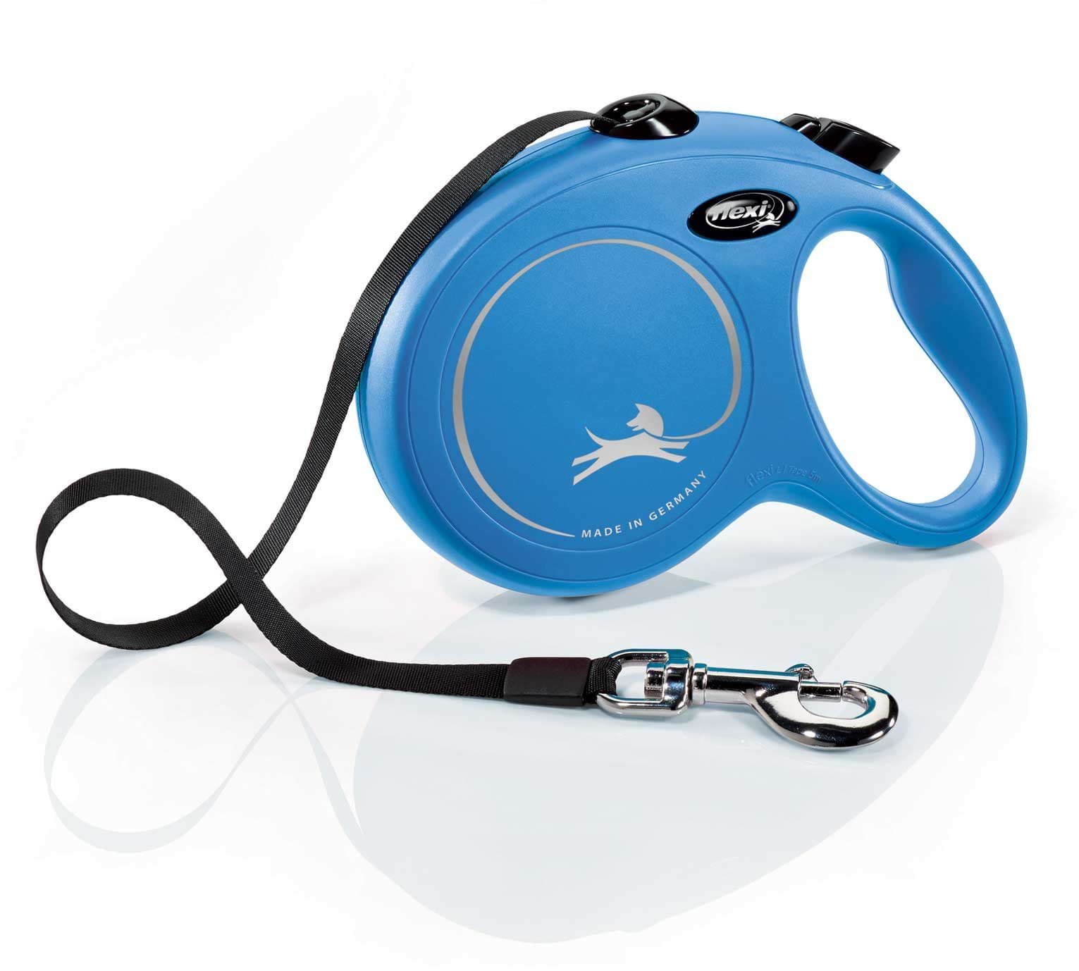 Dog leash Flexi New Classic, tape, blue, size L, 5 m, 50 kg