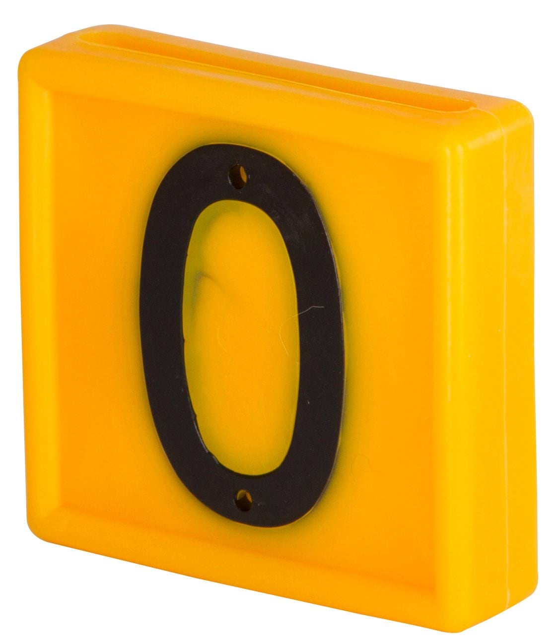 Numbering Block, Yellow Single Digit, No. 0