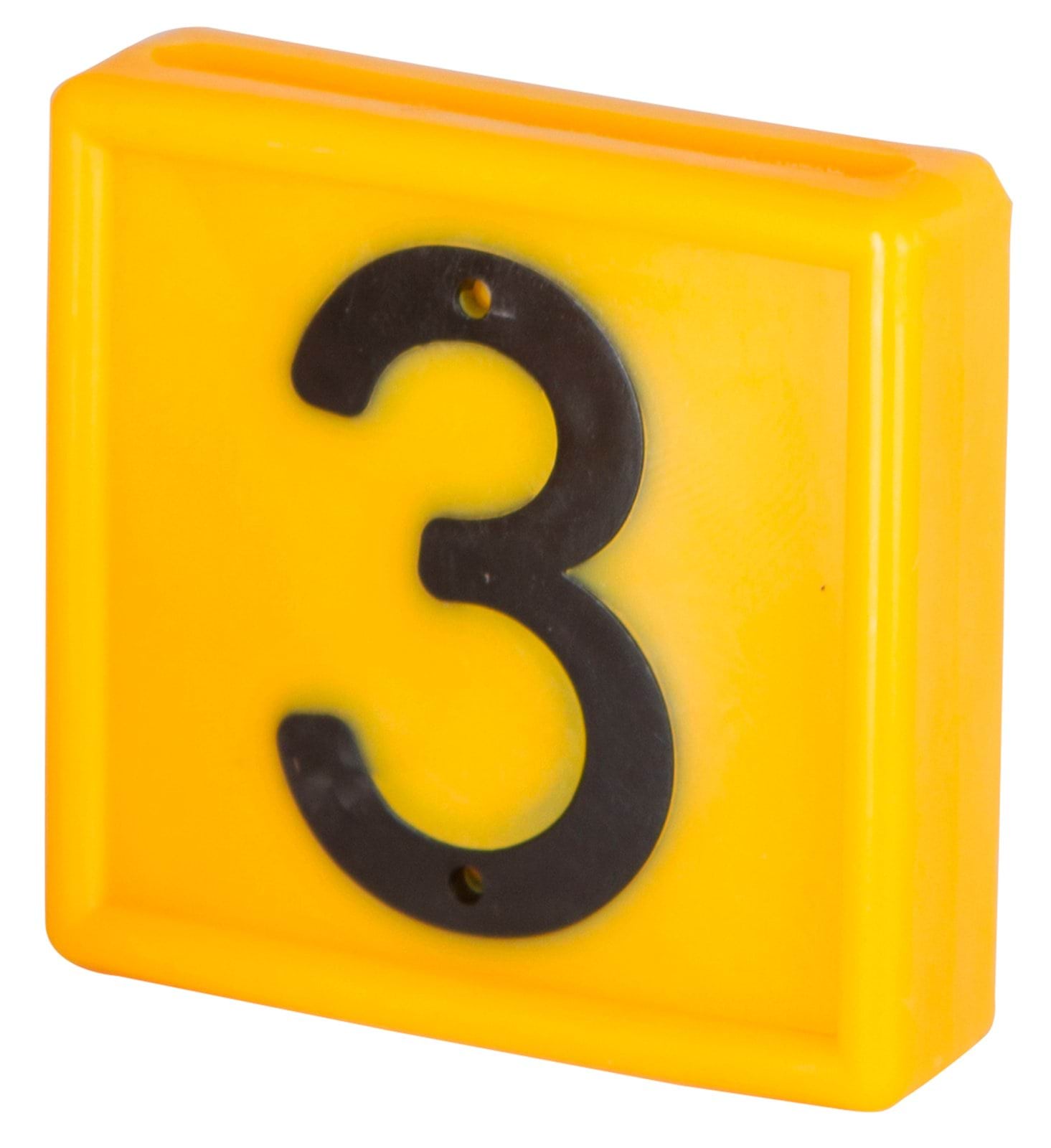 Marking Numbers yellow, 1 digit, No. 3