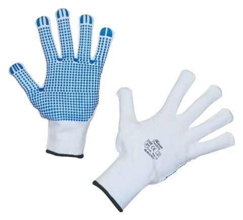 Fine-knit glove FineGrip, blue/white, siize 8