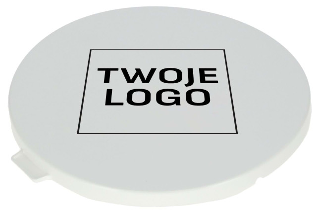 Lid for feeding bowl, white logo