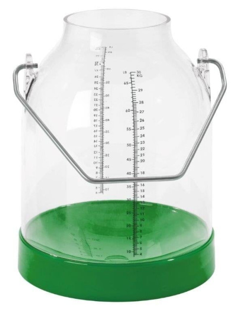 Milking pail 30L green w scale bracket height 143mm