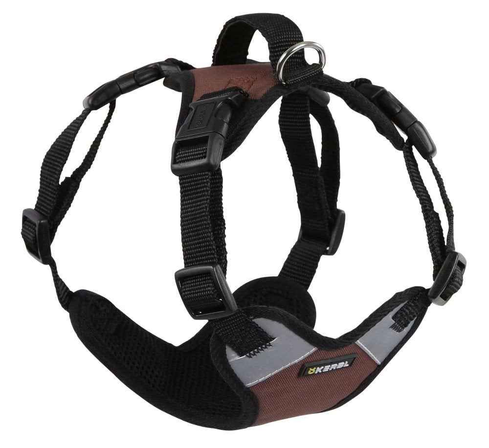 Dog harness Pulsive, neck circ. 36 - 50 cm, black/brown, Kerbl