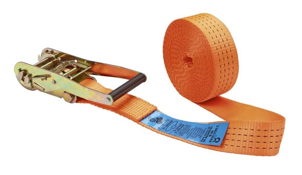 Ratchet tie down 1pc, orange 50mm/8m, 2000/4000kg