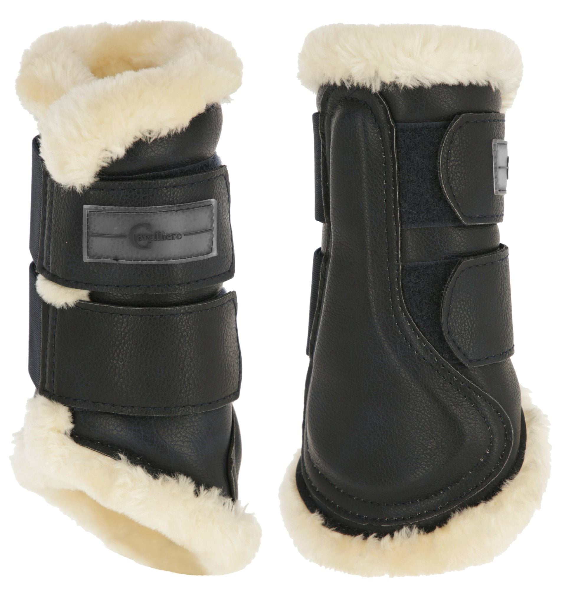 Ногавки для лошади с искусственным мехом Pelisa, черные, размер Full, 2 шт, Covalliero