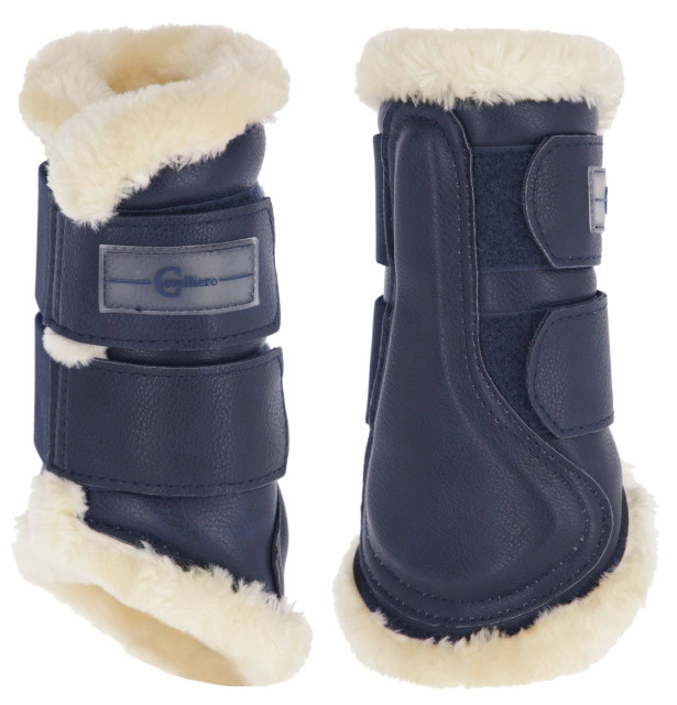 Pelisa horse boots with faux fur, navy blue, Covalliero