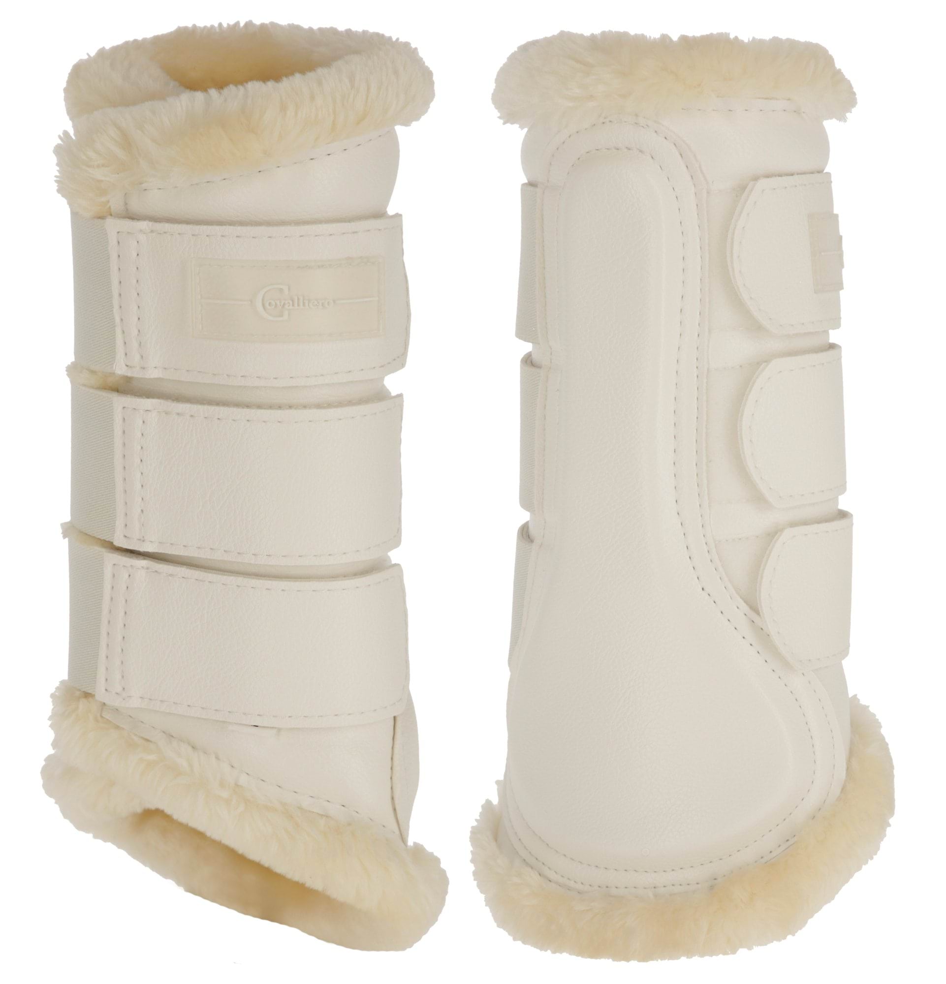 Ногавки для лошади с искусственным мехом Pelisa, белые, размер Cob, 2 шт, Covalliero