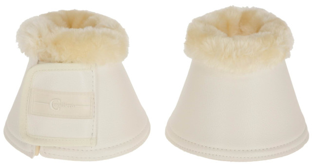 Pelisa horse bell boots with faux fur, white, Covalliero