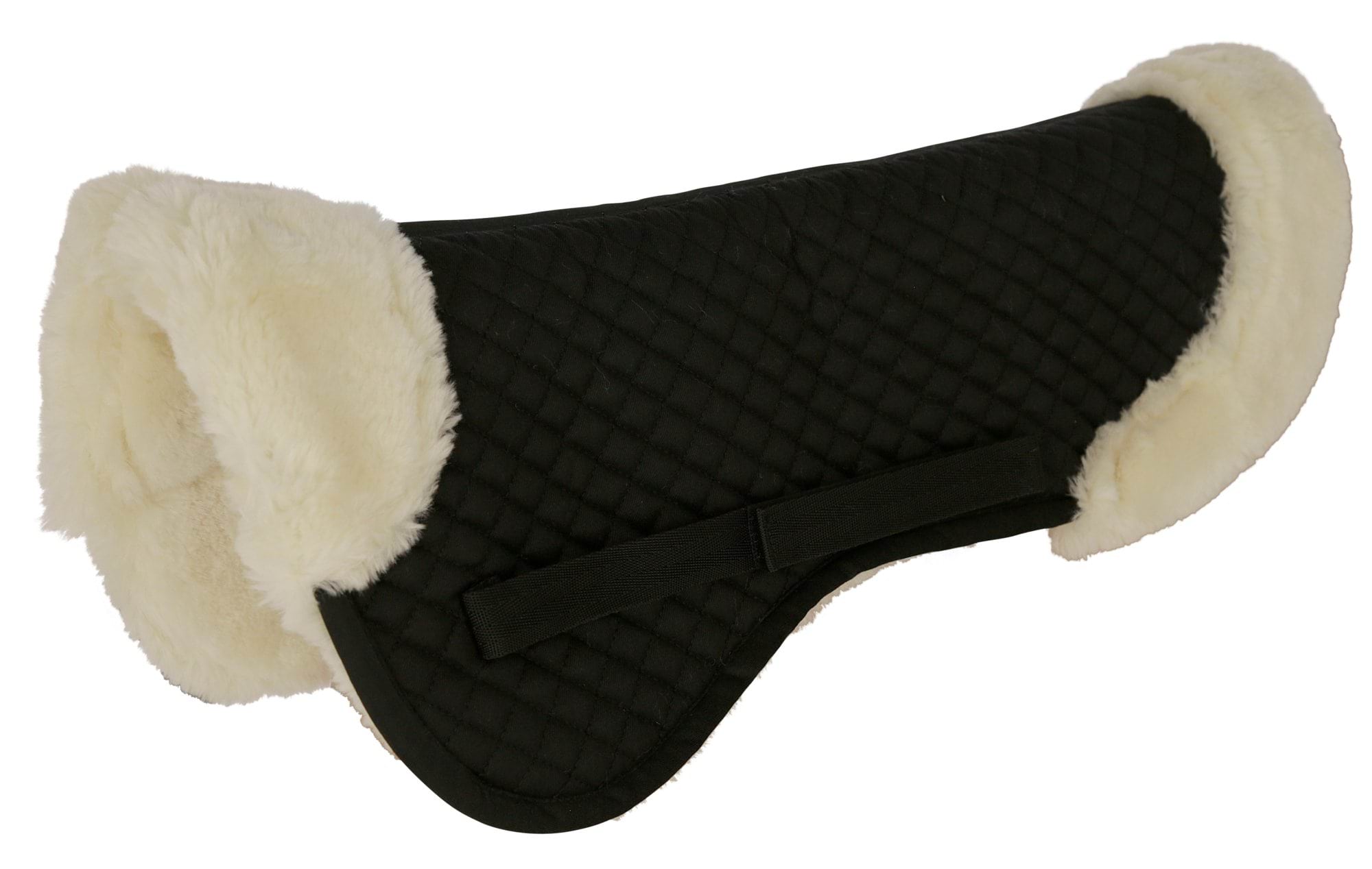 Підкладка під сідло, з штучним хутром, чорна, розмір Full, Covalliero