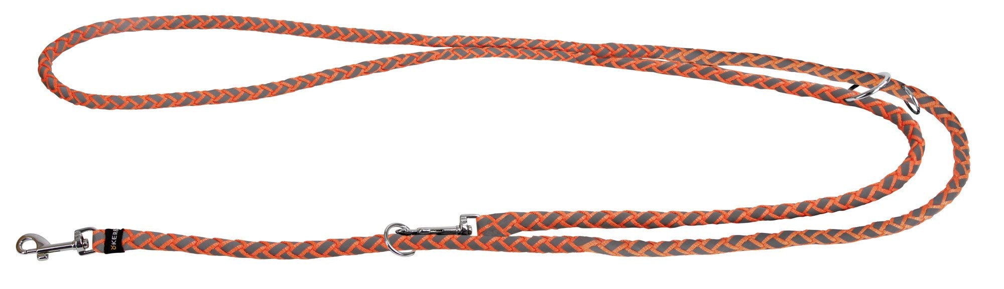 Dog leash Maxi Safe, 200 cm x 12 mm, reflective/orange, Kerbl