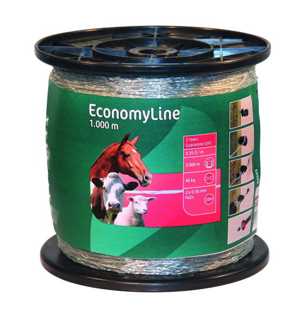 Шнур для електроогорож EconomyLine, 1000 м, прозорий, АКО