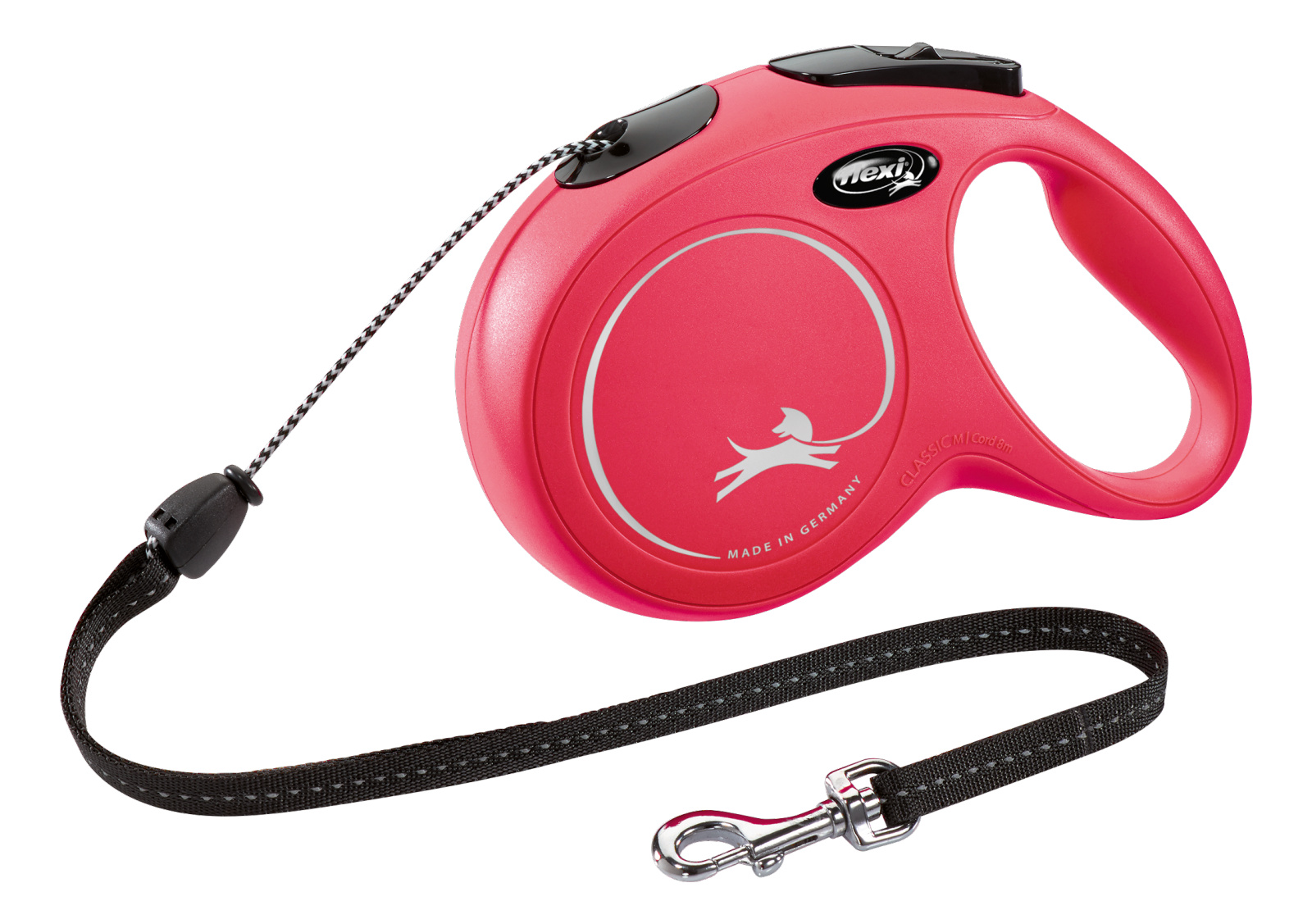 Dog leash Flexi New Classic, cord, red, size S, 8 m, 12 kg
