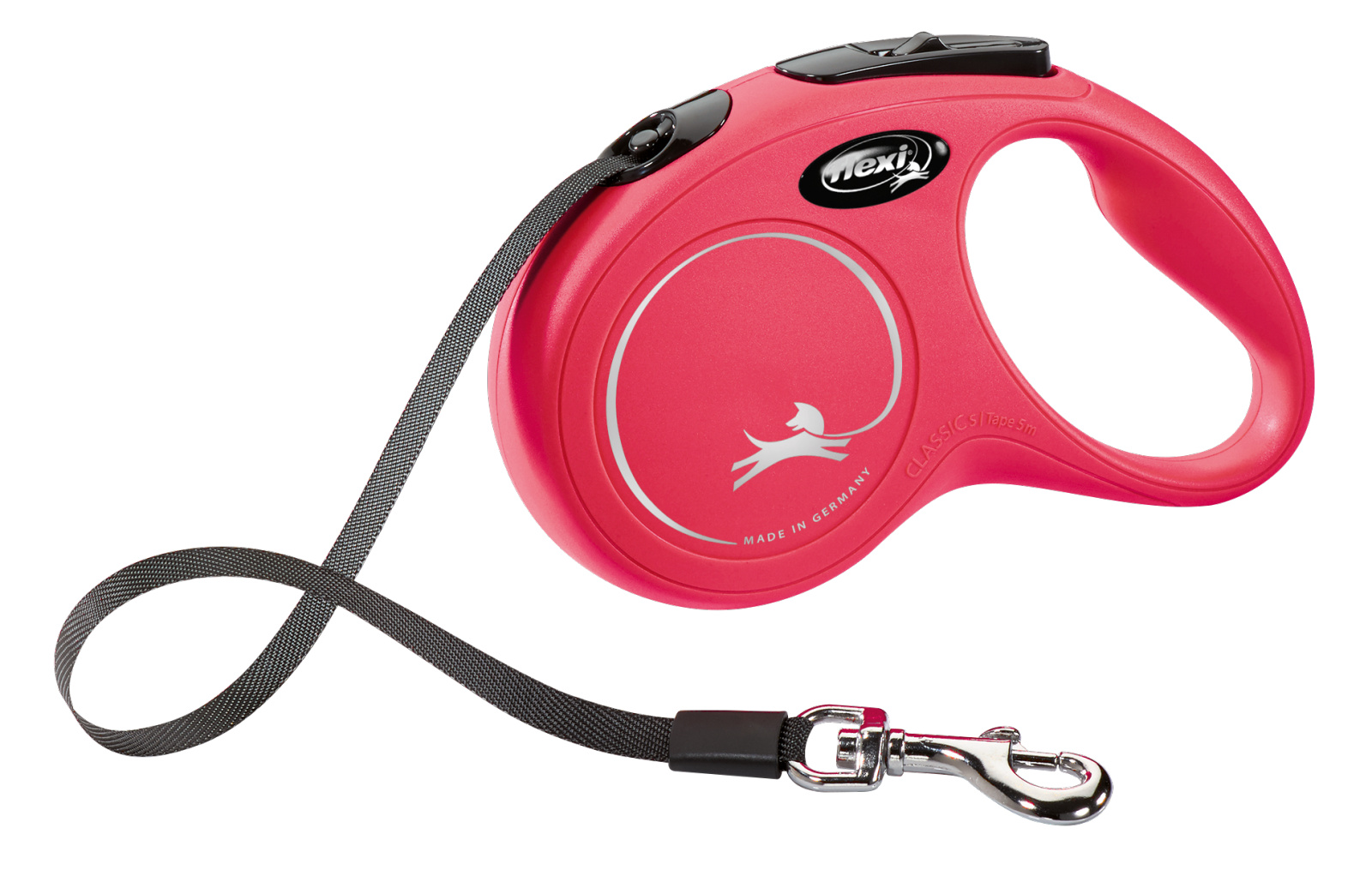 Dog leash Flexi New Classic, tape, red, size L, 8 m, 50 kg