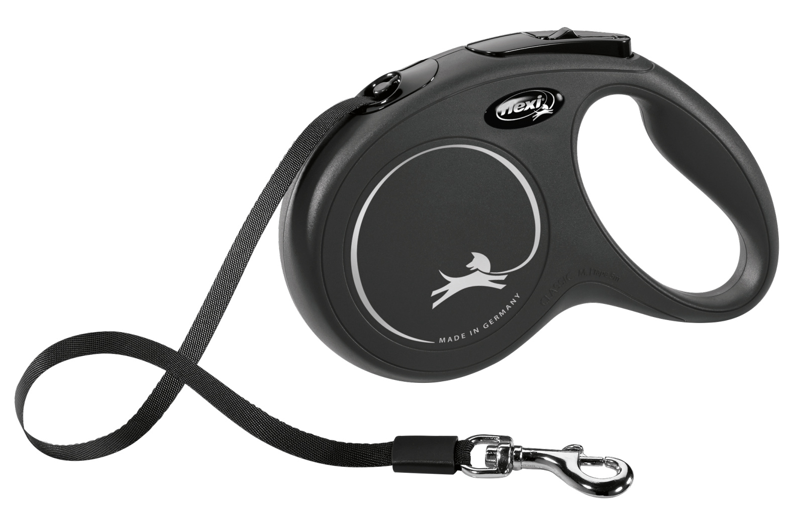 Dog leash Flexi New Classic, tape, black, size XS, 3 m, 12 kg