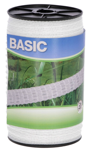 Лента для электроограждений BASIC, 200 м х 10 мм, белая, Kerbl