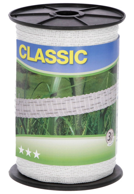 Стрічка для електроогорожі CLASSIC, 200 м х 10 мм, біла, Kerbl
