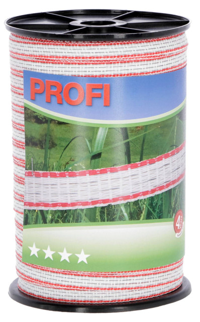 Стрічка для електроогорожі PROFI, 200 м х 10 мм, біло-червона, Kerbl