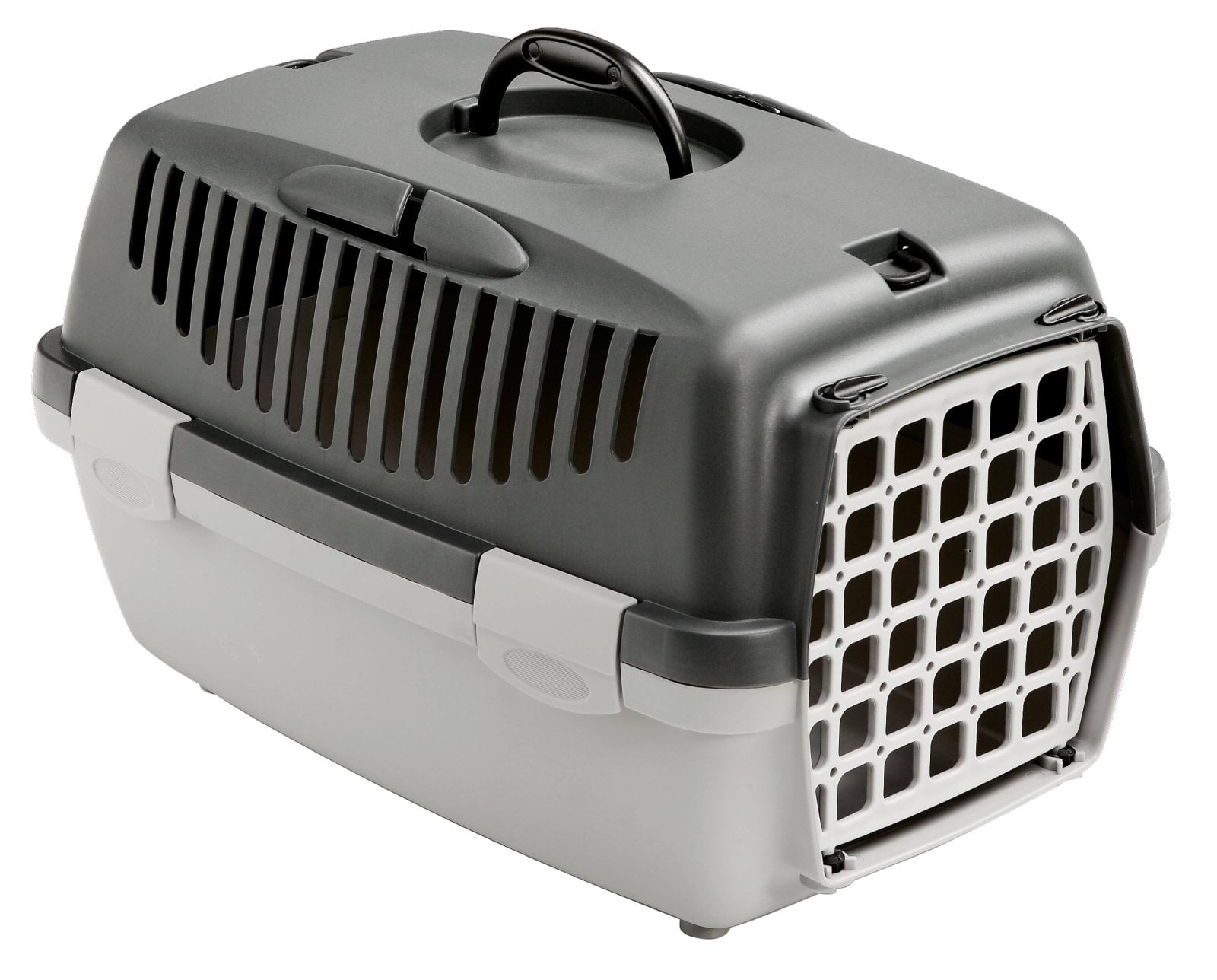 Pet carrier Gulliver 1 with plastic door, 48 x 32 x 31 cm, gray, 6 kg, Stefanplast