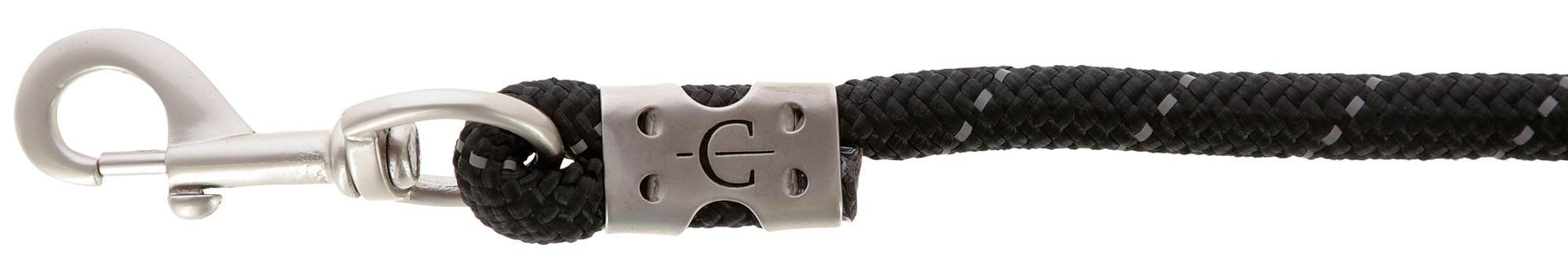 Чумбур для коня Reflective, з карабіном, чорний/сріблястий, 200 см, Covalliero