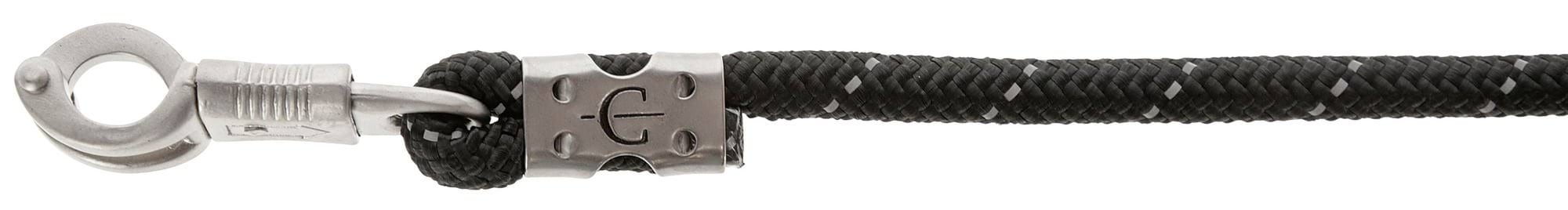 Світловідбиваючий повідок для коня, карабін, чорний/сріблястий, 200 см, Covalliero