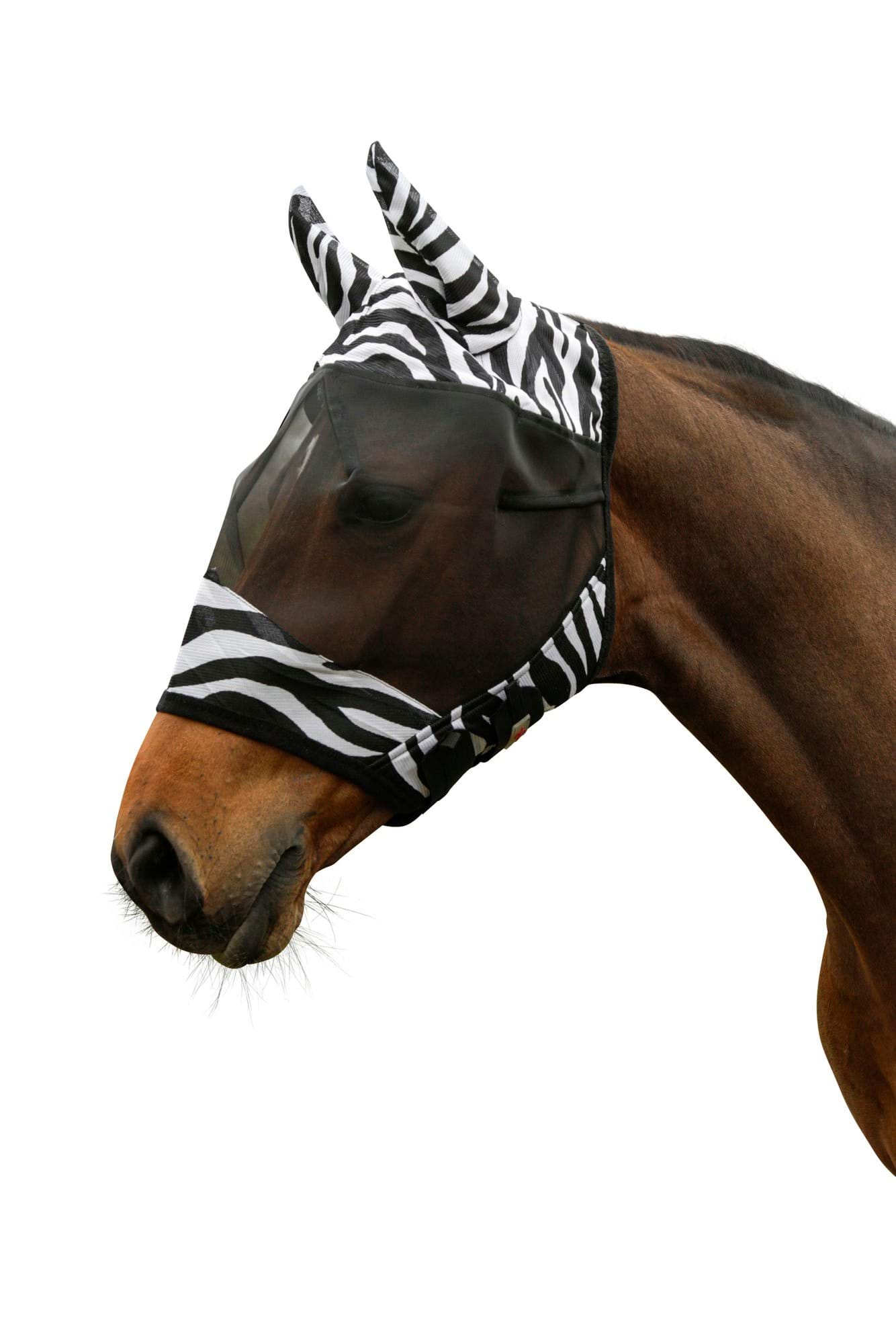 Fly Mask Zebra incl. Ear Protection, Pony