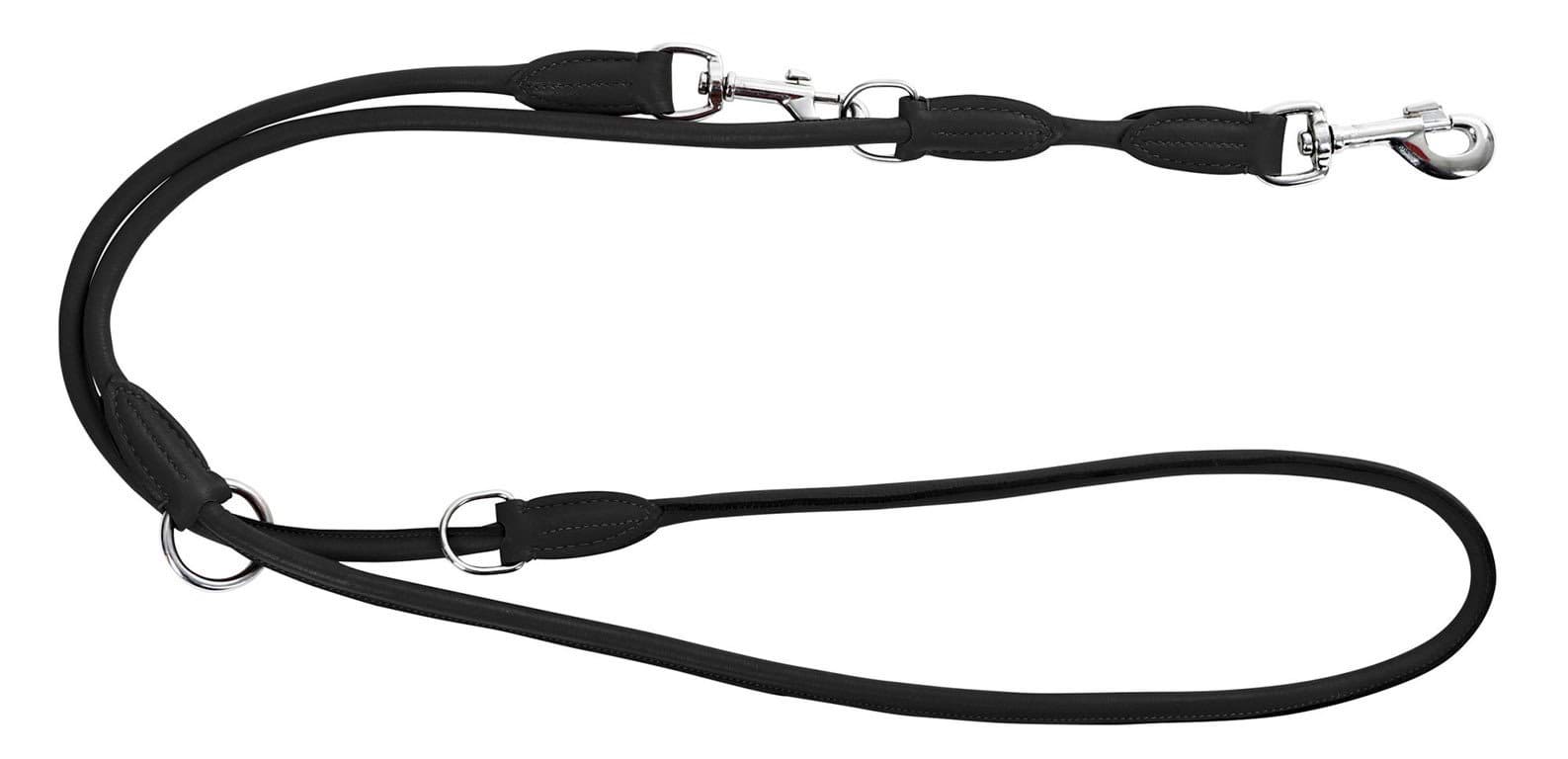 Leather dog leash Roma, 200 cm x 8 mm, black, Kerbl