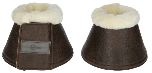 Booties for Pelis the horse, with artificial fur, dark brown, Covalliero