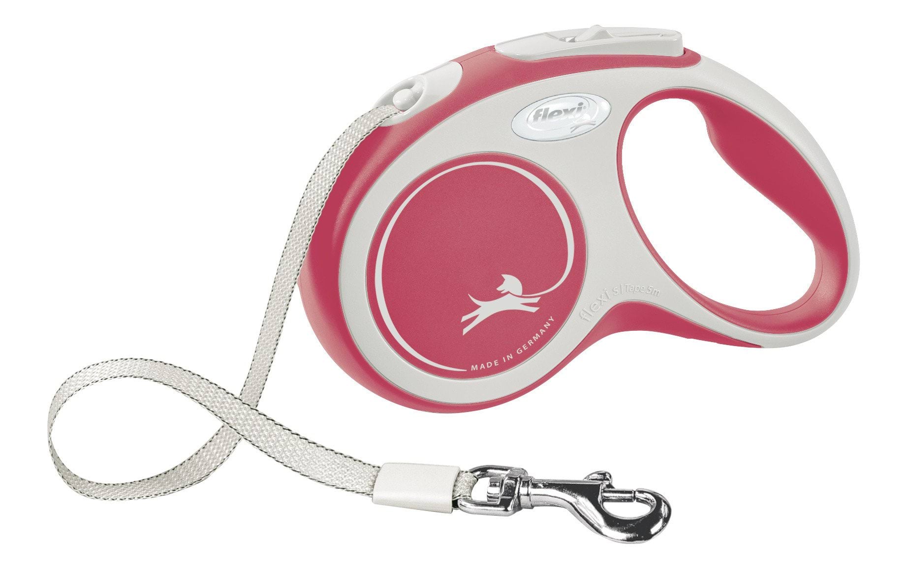 Dog leash Flexi New Comfort, tape, red, size S, 5 m, 15 kg