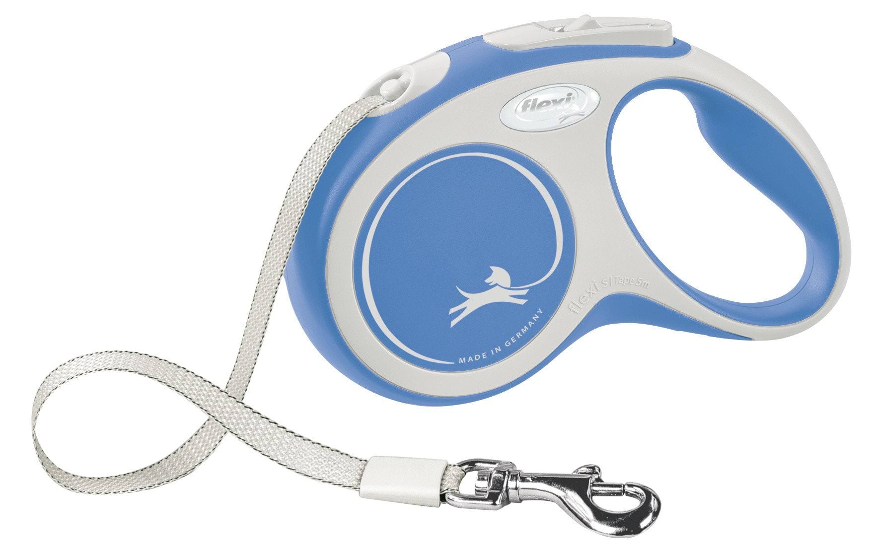 Dog leash Flexi New Comfort, tape, blue, size S, 5 m, 15 kg