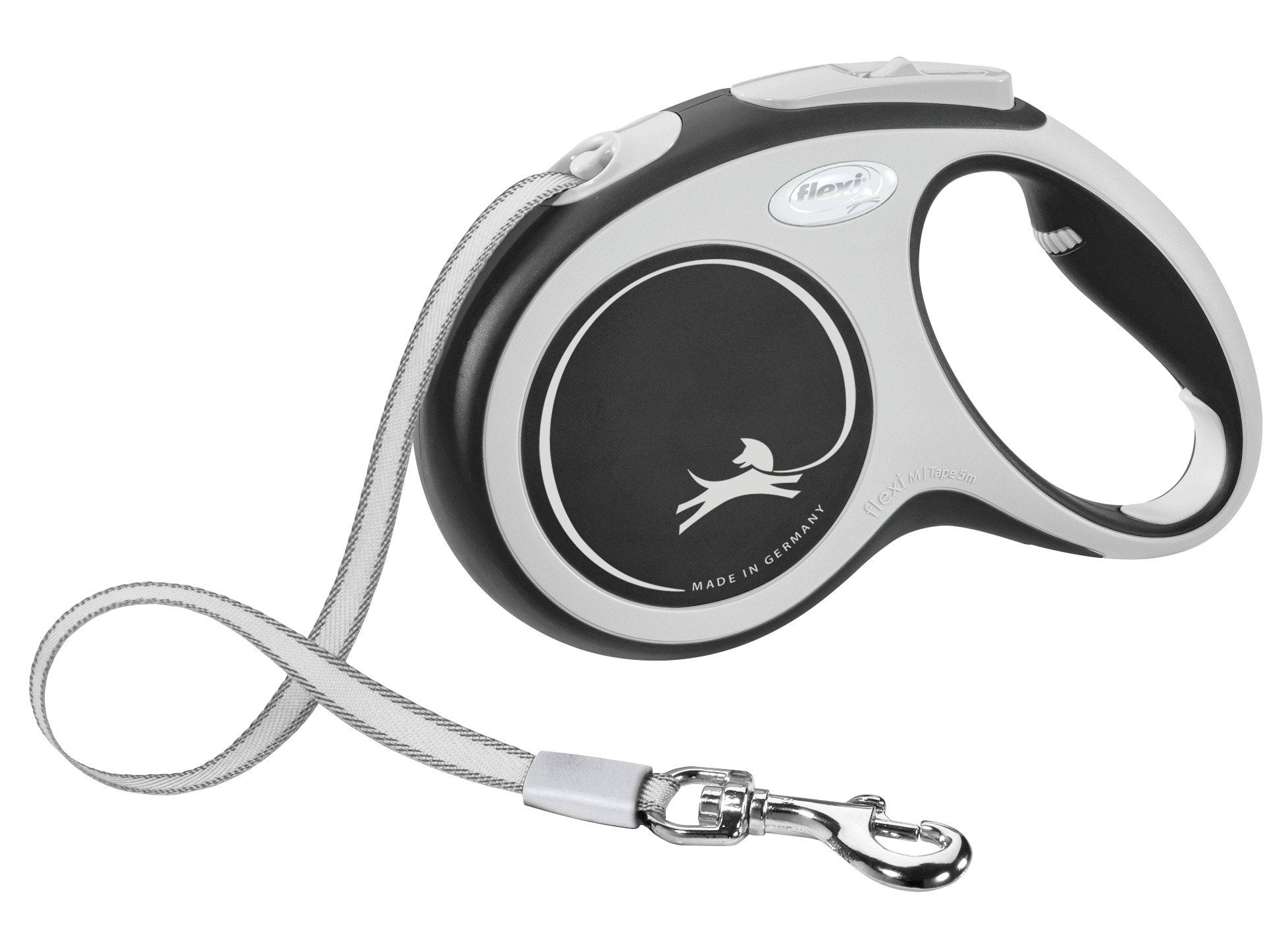 Dog leash Flexi New Comfort, tape, black, size M, 5 m, 25 kg
