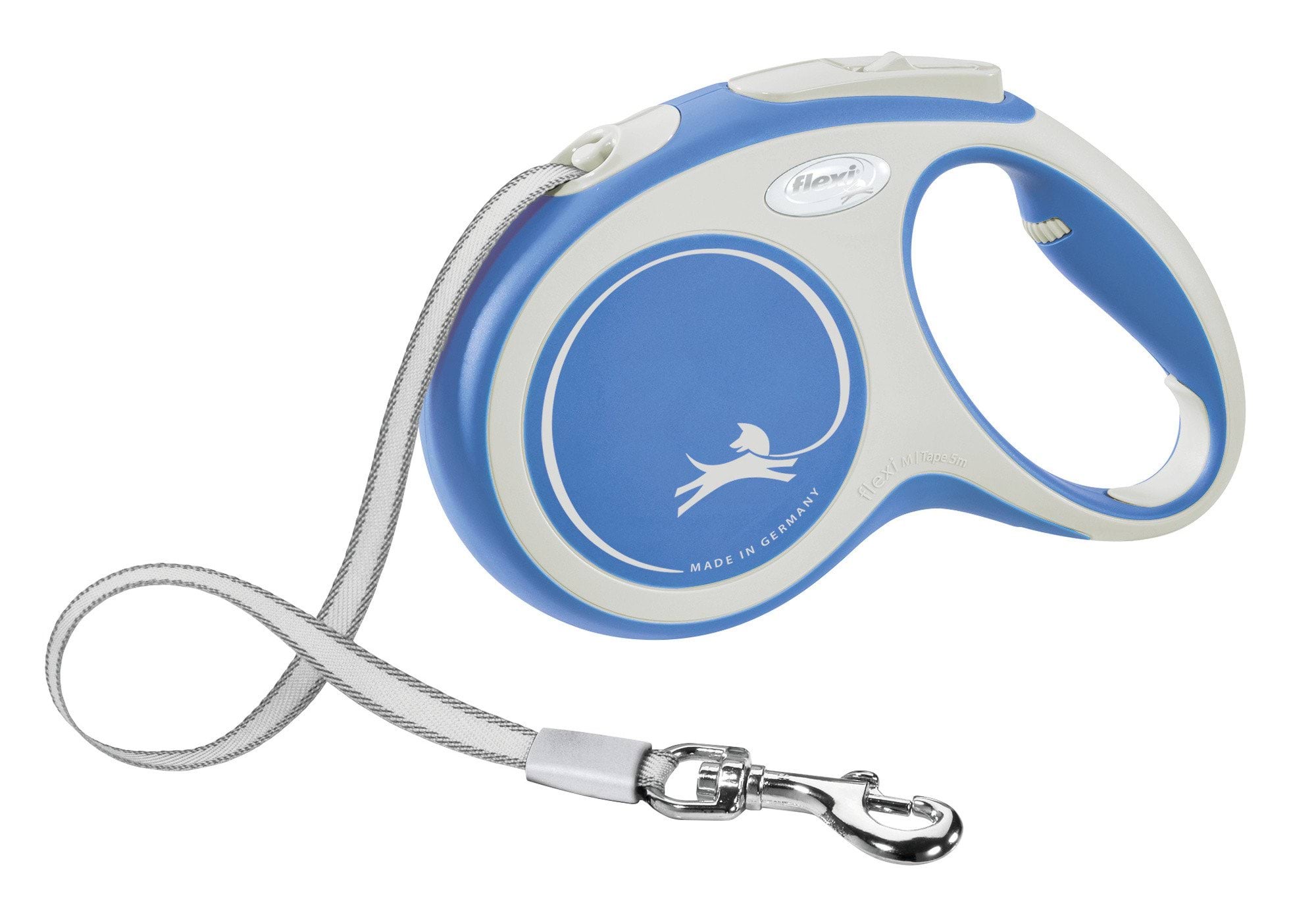 Dog leash Flexi New Comfort, tape, blue, size M, 5 m, 25 kg