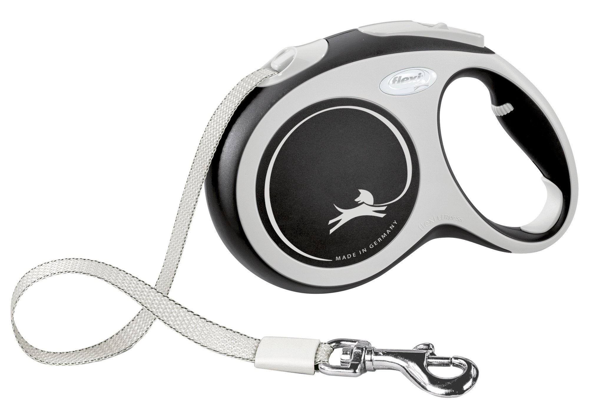 Dog leash Flexi New Comfort, tape, black, size L, 5 m, 60 kg