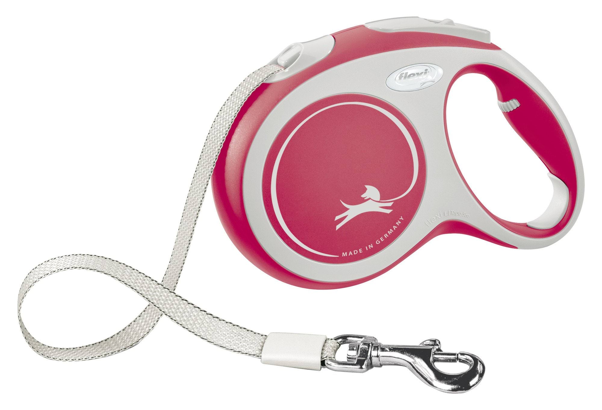 Dog leash Flexi New Comfort, tape, red, size L, 5 m, 60 kg
