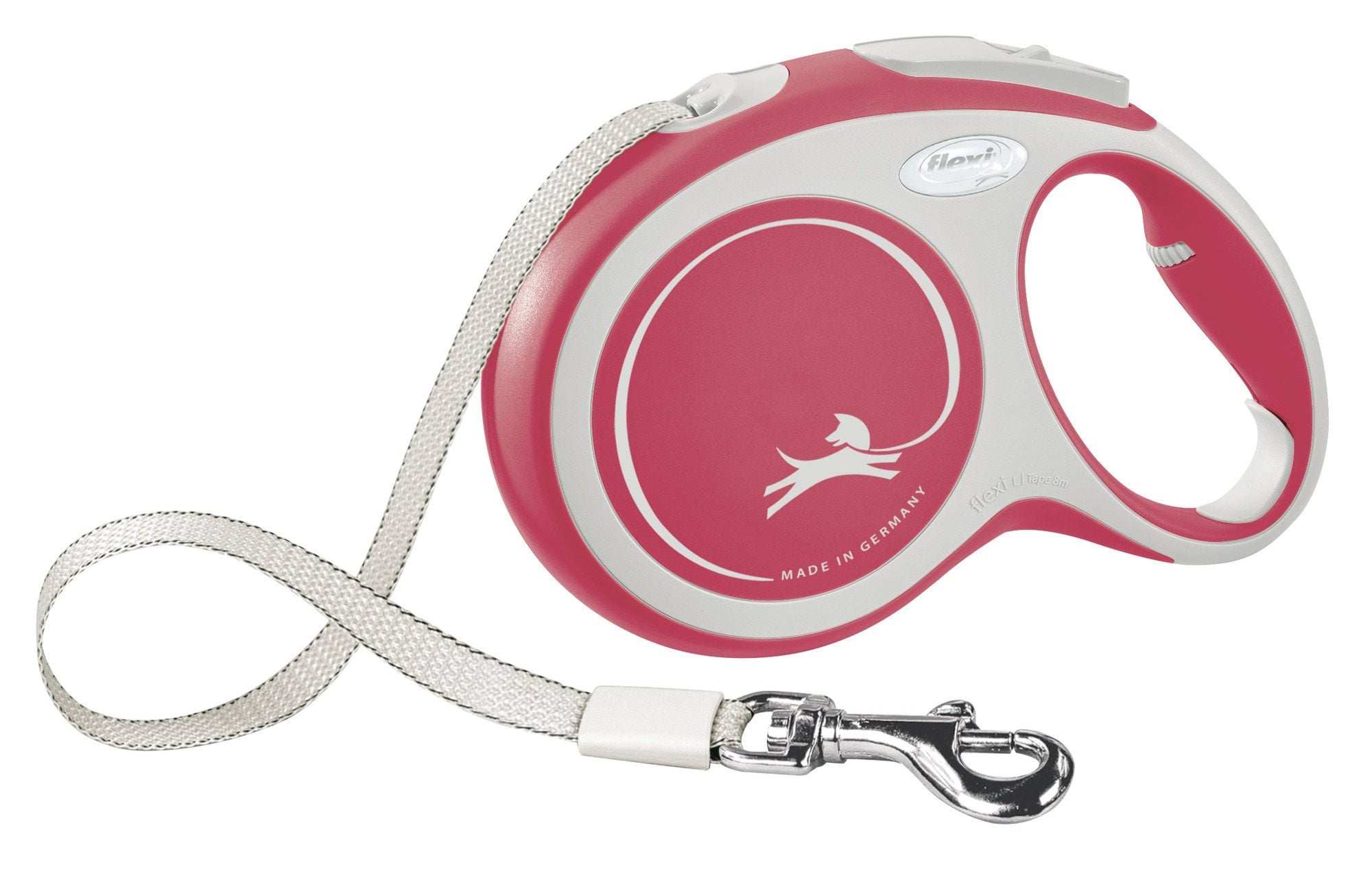 Dog leash Flexi New Comfort, tape, red, size L, 8 m, 50 kg