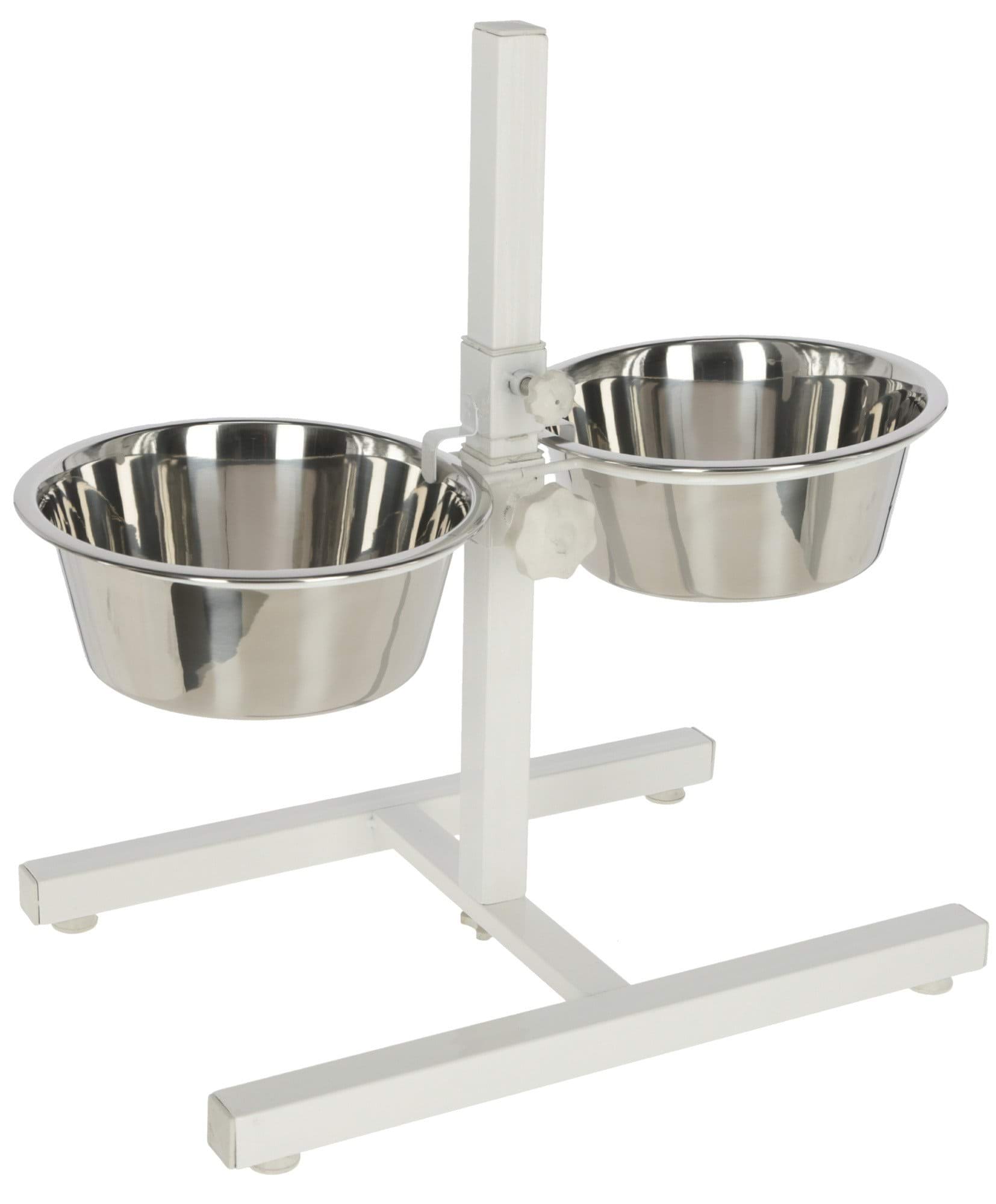 Twin bowl stand, white, 2 x 1800 ml, Kerbl