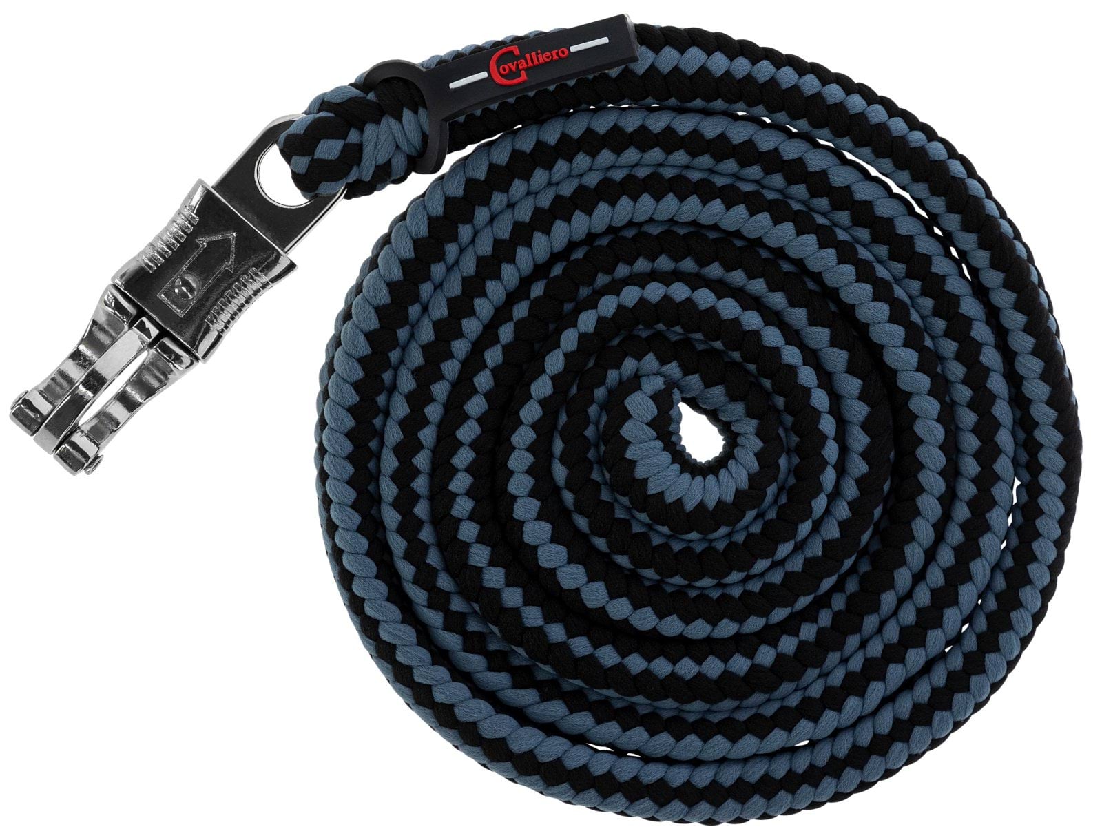 Lead rope Hippo, panic-hook, black/silver
