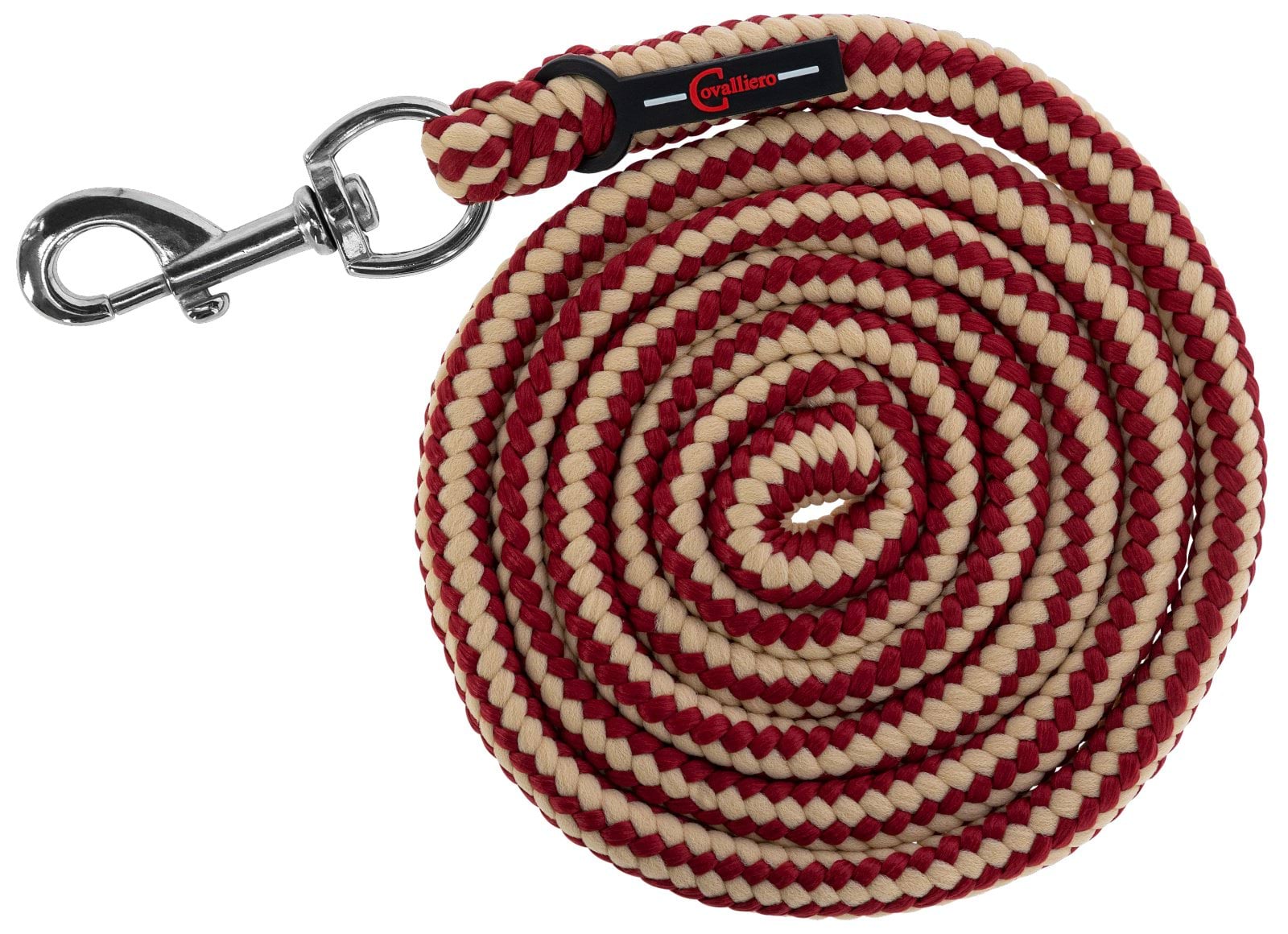 Lead rope Hippo with carabine hook, bordeaux/beige