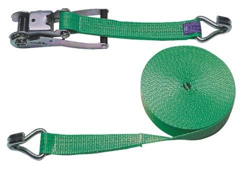 Ratchet lashing strap, green, 2-piece, 6 m/35 mm, 2000 kg