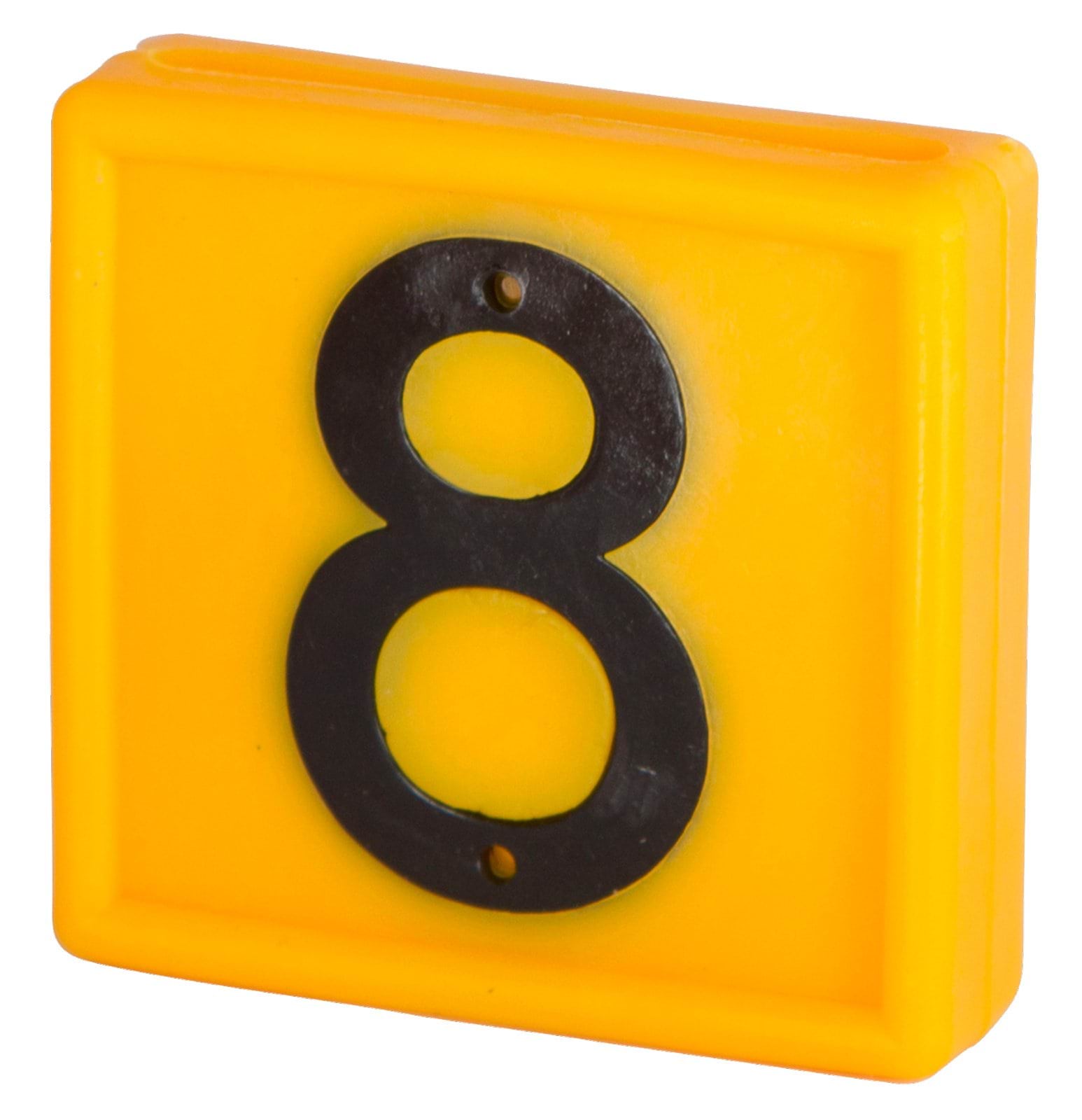 Identification number for threading "8", 10 pcs, yellow, Kerbl