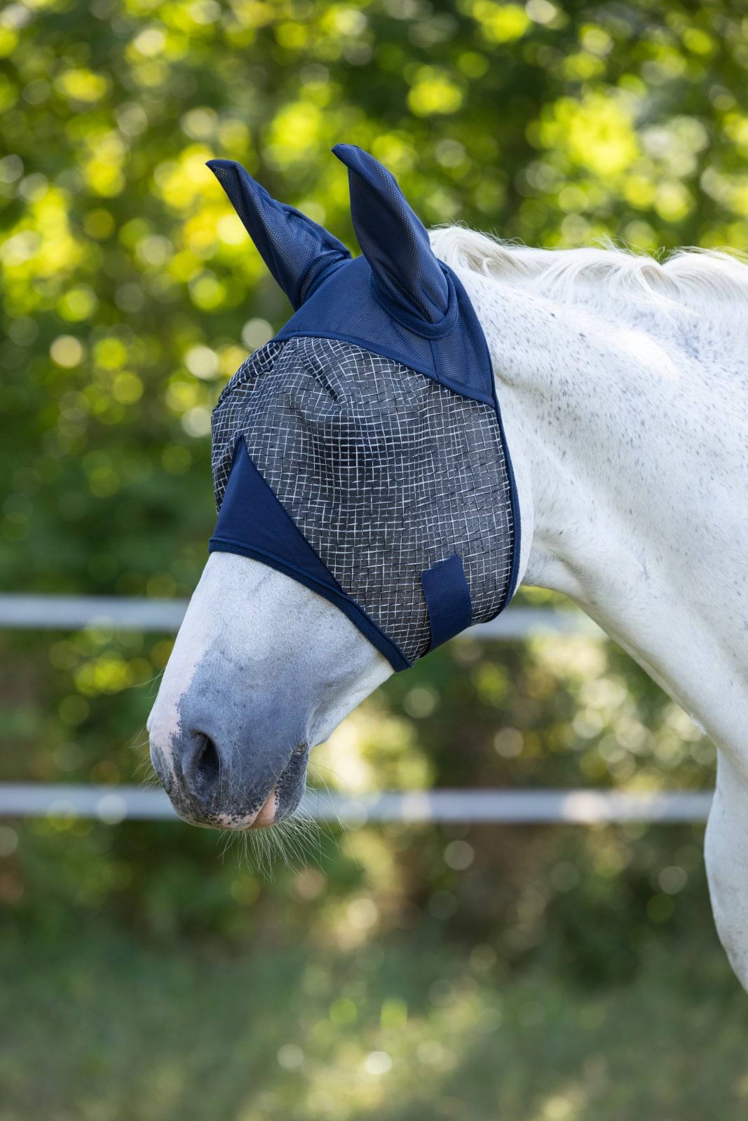 Fly mask with ear and UV protection, navy, Full