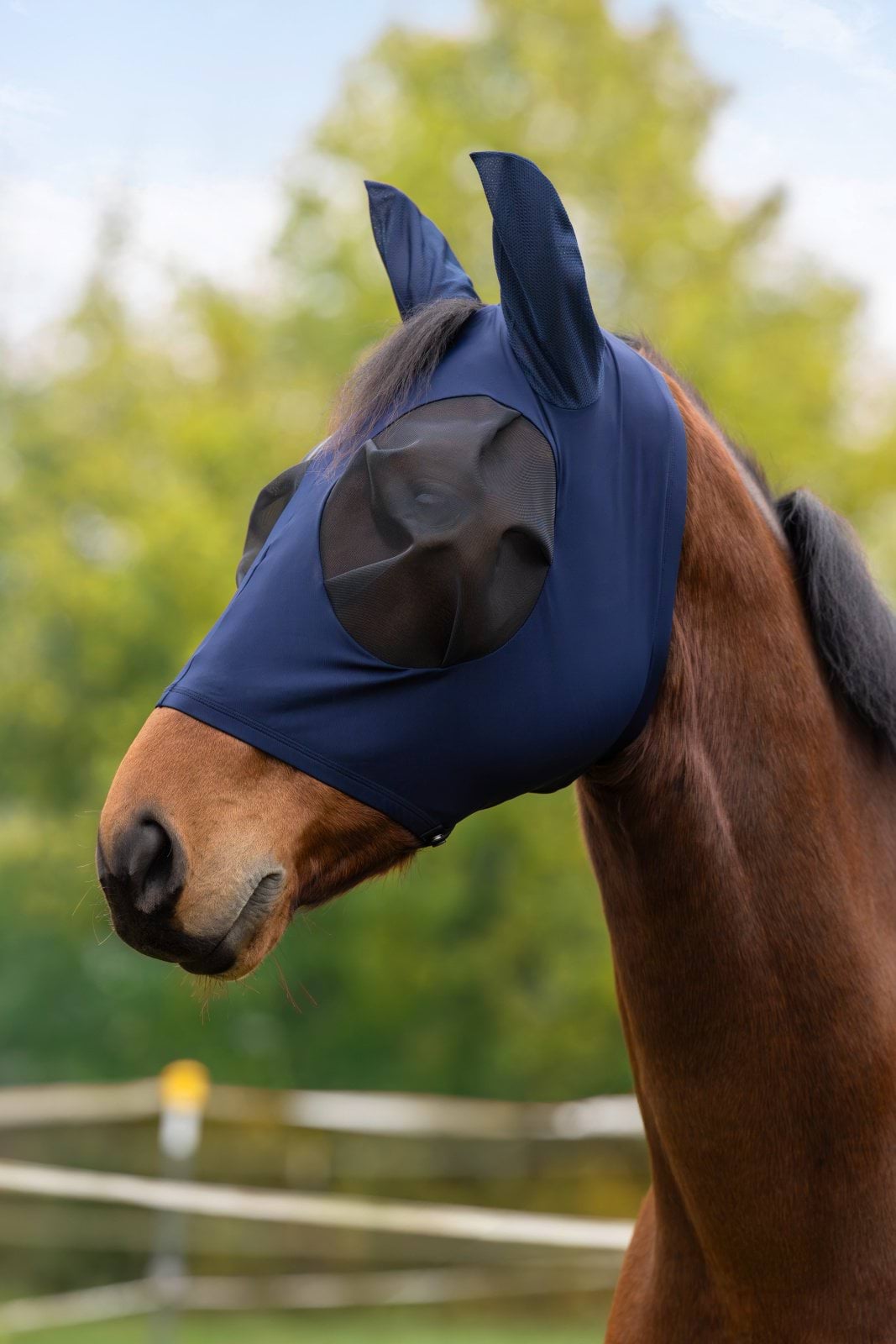 Fly Mask FinoStretch Zipper blue, Full