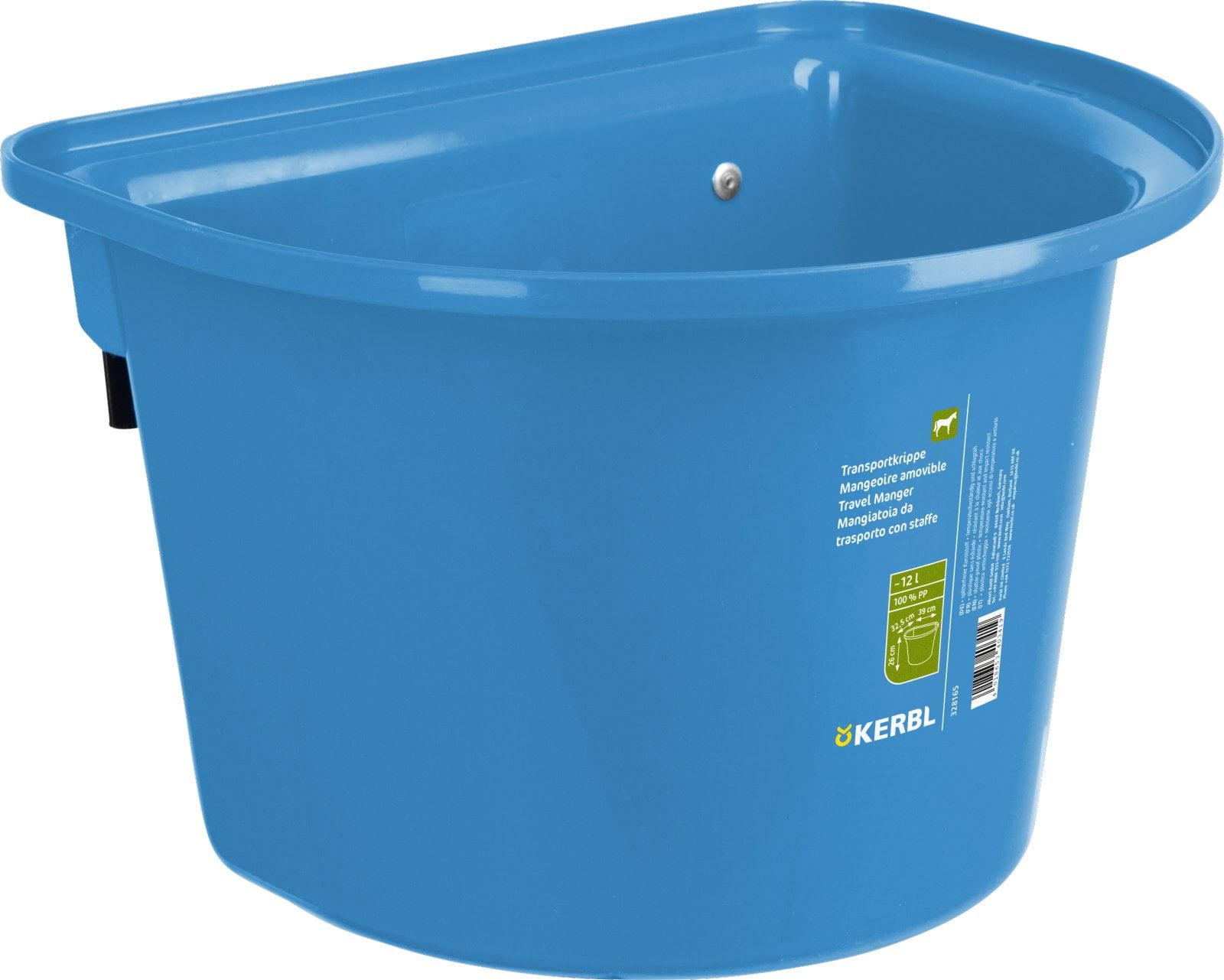 Feed trough with suspension, 12 l, blue, Kerbl