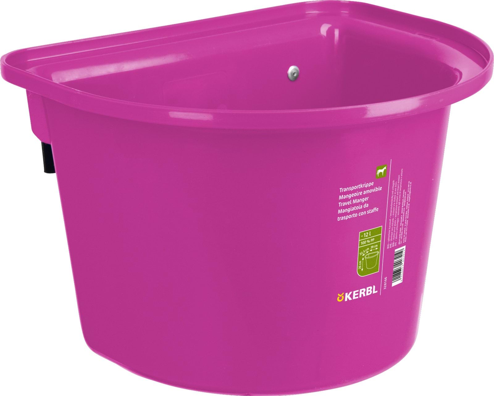 Feed trough with suspension, 12 l, pink, Kerbl