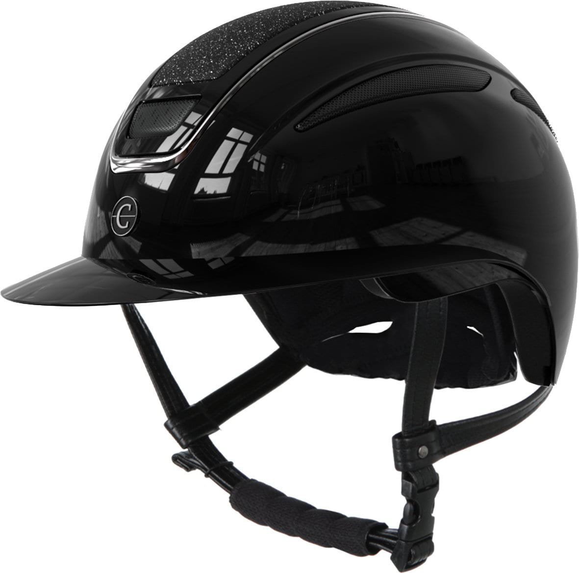 Riding Helmet Elite Polo, lacquer black, S