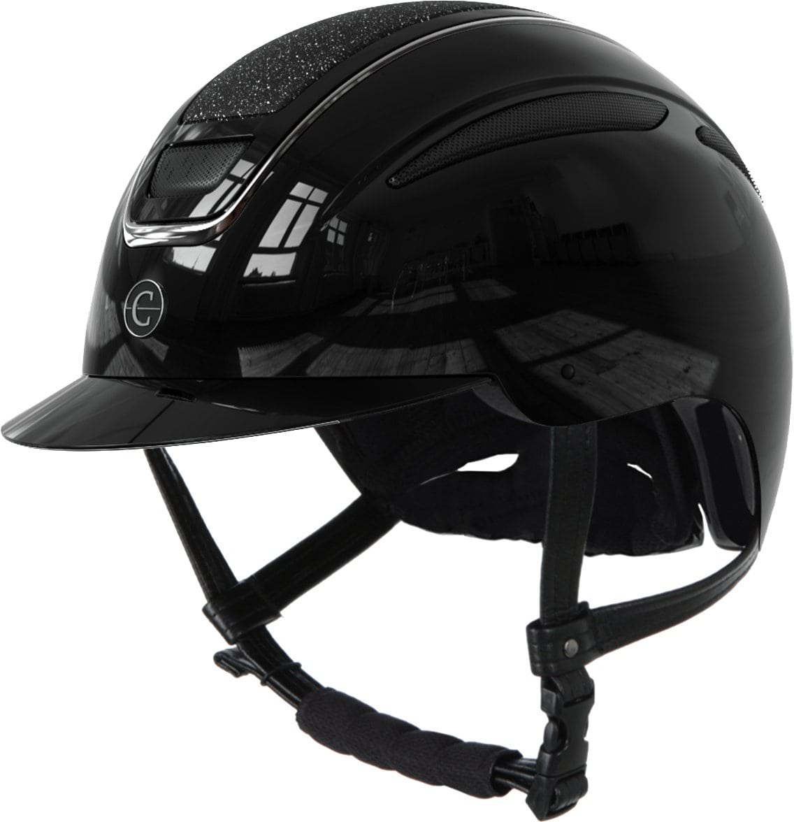 Riding Helmet Elite, lacquer black, L