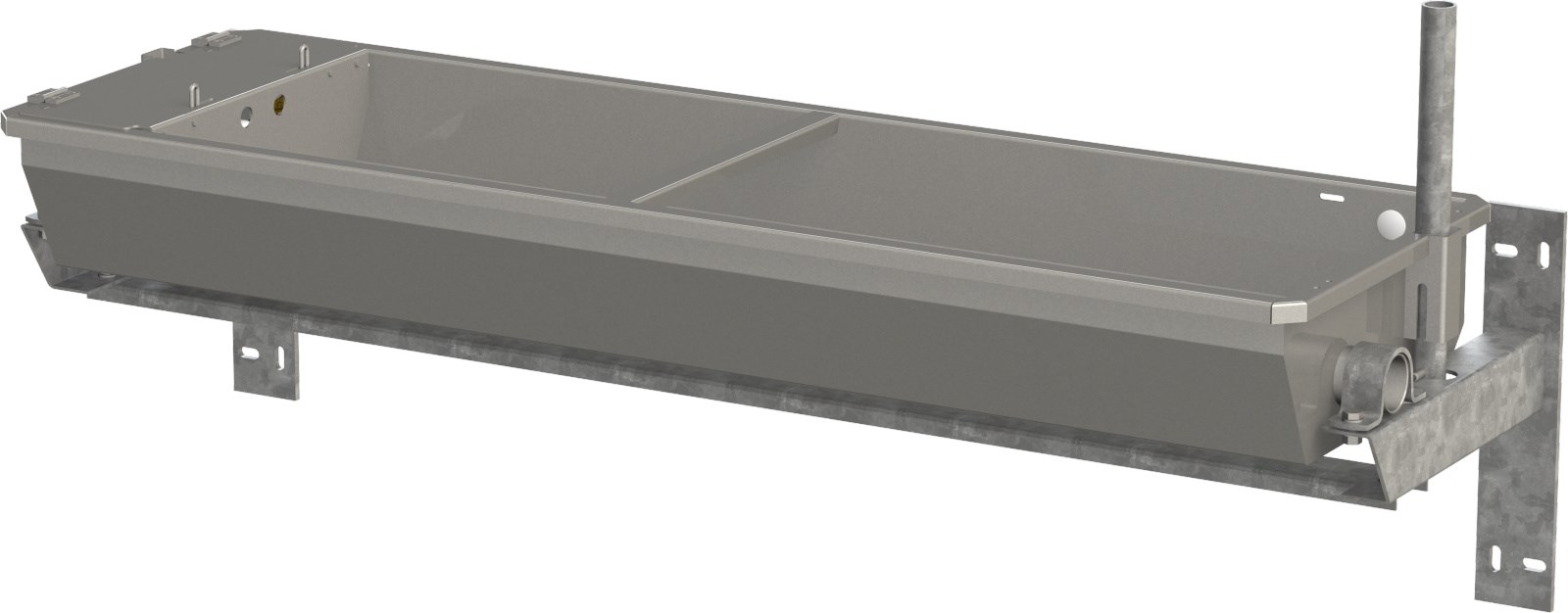 Нержавіюча сталь Нахильний поїльник, 70 л, 2 м, нагрівання 200 Вт, для настінного кріплення, Kerbl