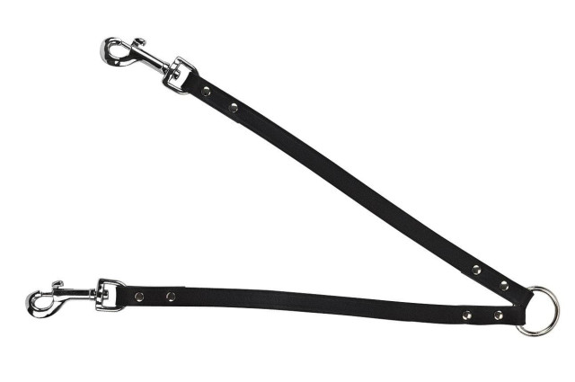 Vegas double leather dog leash, Kerbl