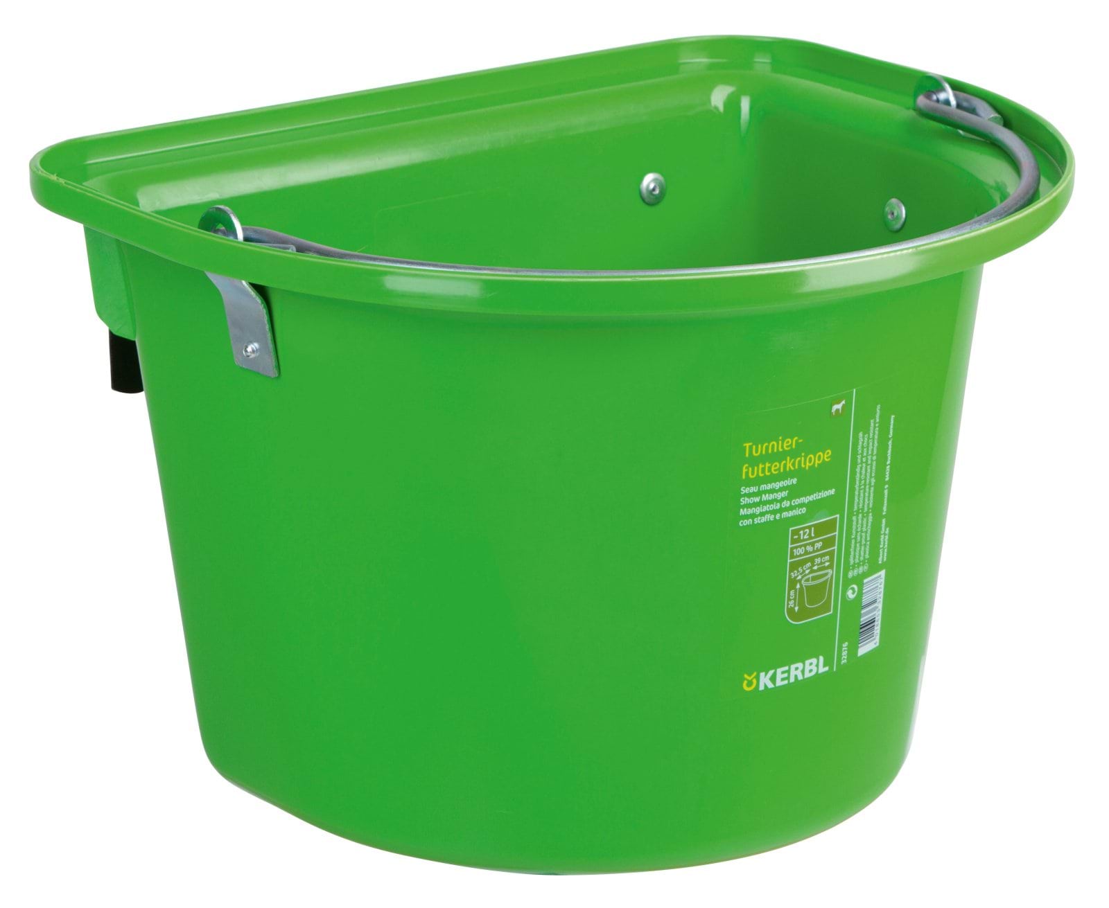 Show manger 12 l lightgreen, plastic, with hoock-in bail